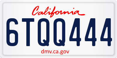 CA license plate 6TQQ444