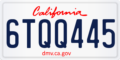 CA license plate 6TQQ445