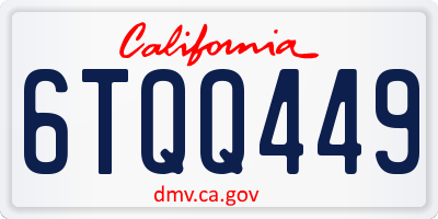 CA license plate 6TQQ449