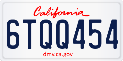 CA license plate 6TQQ454