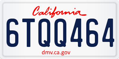 CA license plate 6TQQ464