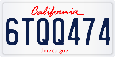 CA license plate 6TQQ474