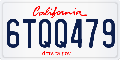 CA license plate 6TQQ479