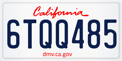 CA license plate 6TQQ485