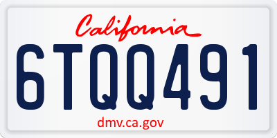 CA license plate 6TQQ491