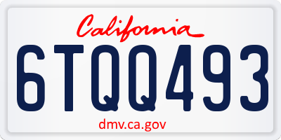CA license plate 6TQQ493