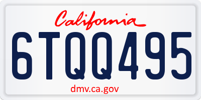 CA license plate 6TQQ495