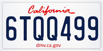 CA license plate 6TQQ499