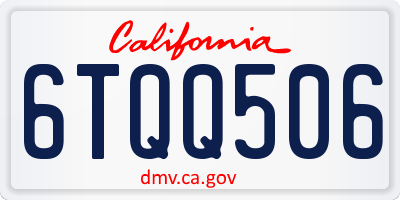 CA license plate 6TQQ506