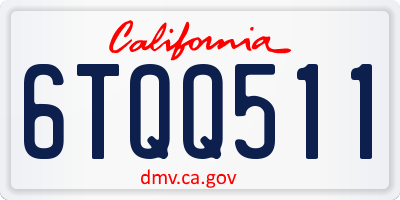 CA license plate 6TQQ511