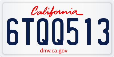 CA license plate 6TQQ513