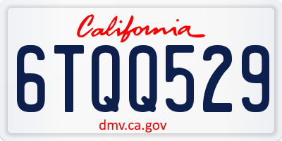 CA license plate 6TQQ529