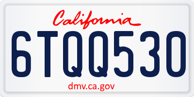 CA license plate 6TQQ530