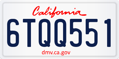 CA license plate 6TQQ551