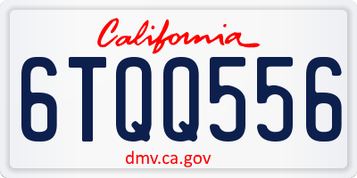 CA license plate 6TQQ556