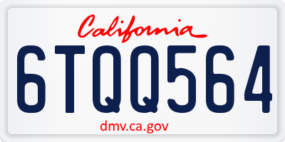 CA license plate 6TQQ564