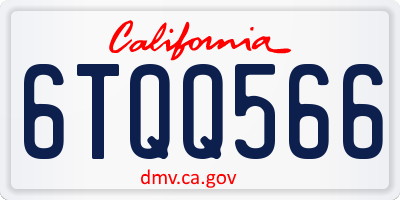 CA license plate 6TQQ566