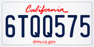 CA license plate 6TQQ575