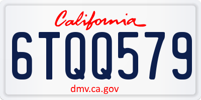 CA license plate 6TQQ579