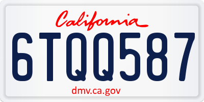 CA license plate 6TQQ587