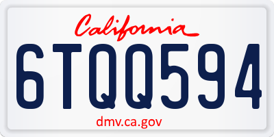 CA license plate 6TQQ594