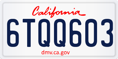 CA license plate 6TQQ603