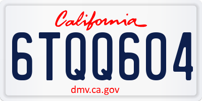 CA license plate 6TQQ604