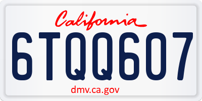 CA license plate 6TQQ607