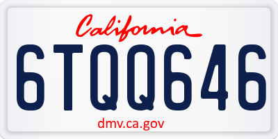 CA license plate 6TQQ646