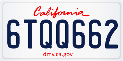 CA license plate 6TQQ662