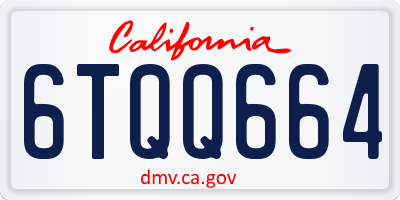 CA license plate 6TQQ664