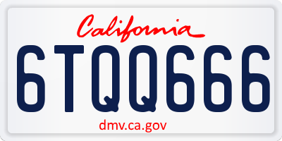 CA license plate 6TQQ666
