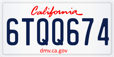 CA license plate 6TQQ674