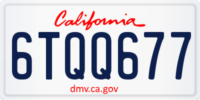 CA license plate 6TQQ677