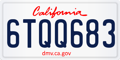 CA license plate 6TQQ683