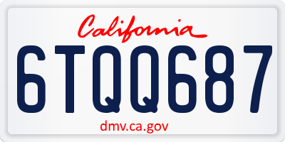 CA license plate 6TQQ687