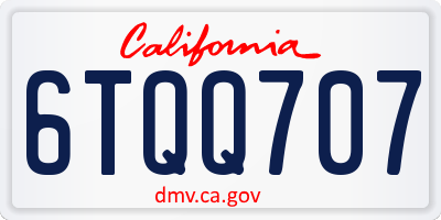 CA license plate 6TQQ707
