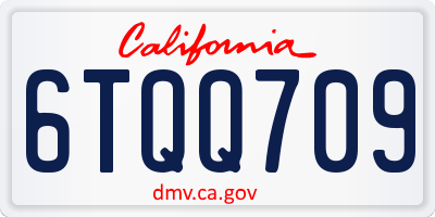 CA license plate 6TQQ709