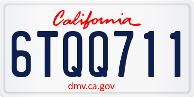 CA license plate 6TQQ711