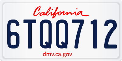 CA license plate 6TQQ712
