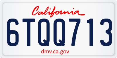 CA license plate 6TQQ713