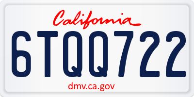 CA license plate 6TQQ722