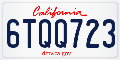 CA license plate 6TQQ723