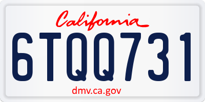 CA license plate 6TQQ731