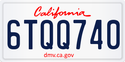 CA license plate 6TQQ740