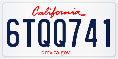 CA license plate 6TQQ741