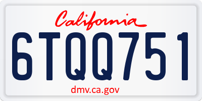 CA license plate 6TQQ751