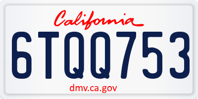 CA license plate 6TQQ753