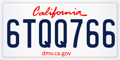 CA license plate 6TQQ766