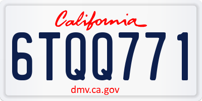 CA license plate 6TQQ771
